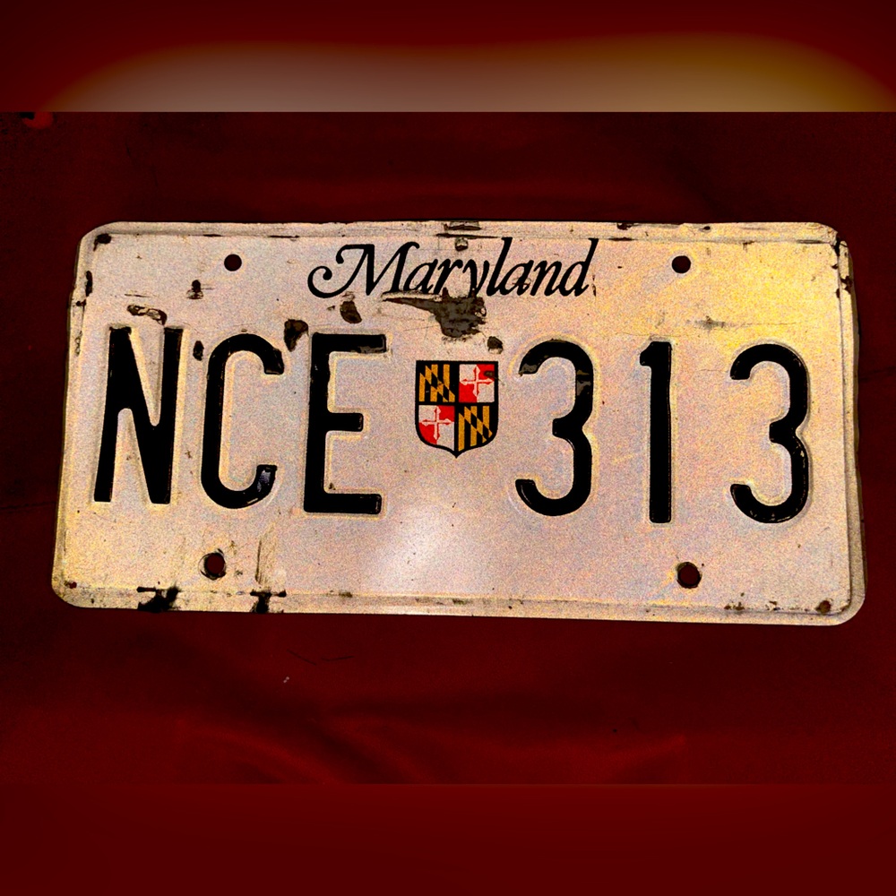 Maryland Vintage License Plate. NCE-313